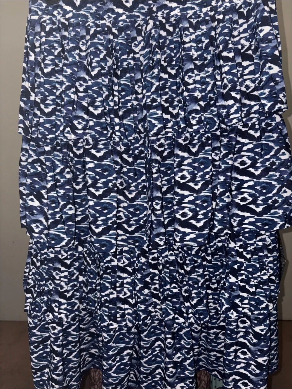Alice Blue Navy and White Tiered Print Skirt - Picture 3 of 5